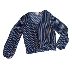 Pink republic Women’s long sleeve striped top size medium